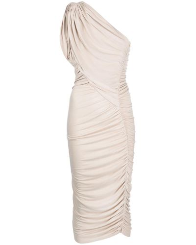 Rick Owens Lilies Ruched One-shoulder Midi Dress - White