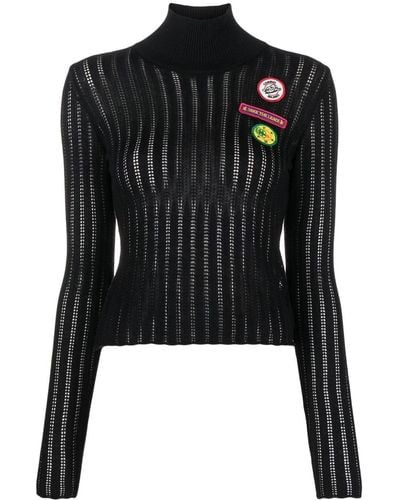 Cormio Patch-detail High Neck Sweater - Black