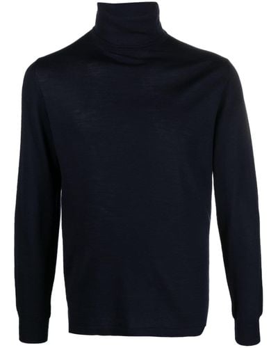 Eraldo Roll-neck Wool-blend Sweater - Blue