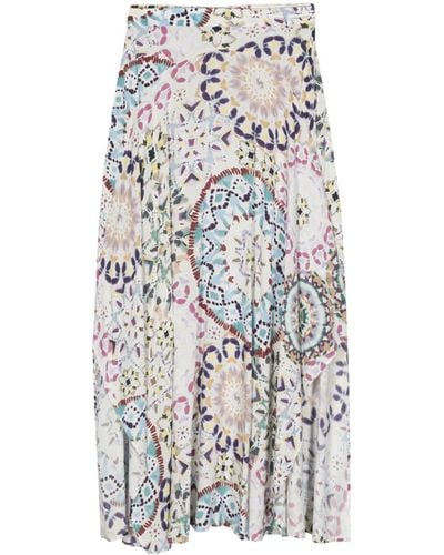 Ba&sh Falda midi Lukas con diseño tie-dye - Blanco
