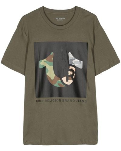 True Religion Katoenen T-shirt - Groen