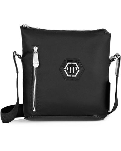 Philipp Plein Kuriertasche mit Logo-Schild - Schwarz