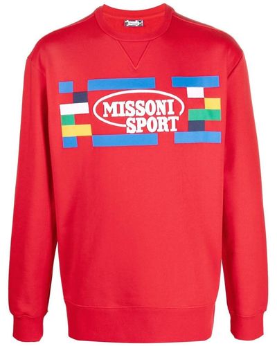Missoni Sweatshirt mit Logo-Print - Rot