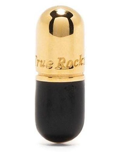 True Rocks Single Pill Stud Earring - Metallic