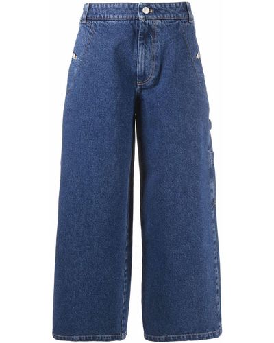 KENZO Wide-leg Cropped Jeans - Blue