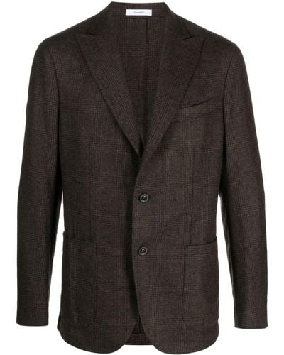 Boglioli Check-pattern virgin wool blazer - Negro