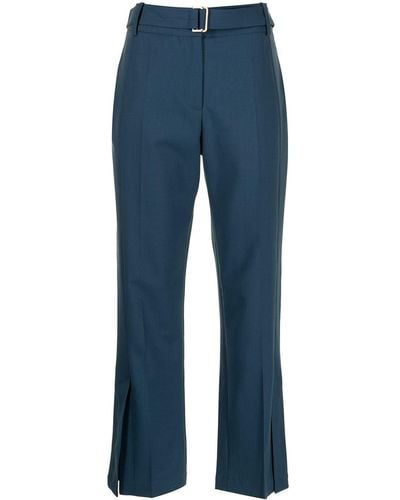 Eudon Choi Belted-waist Cropped Trousers - Blue