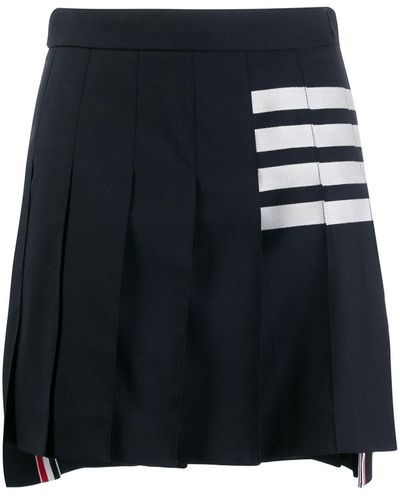 Thom Browne 4-bar Pleated Miniskirt - Blue