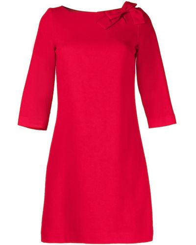 Jane Emma Bow-detail Midi Dress - Red