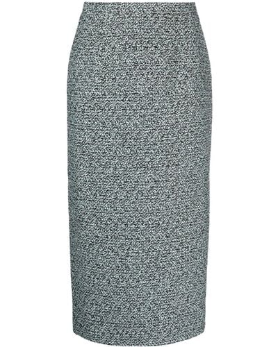 Alessandra Rich Tweed Pencil Skirt - Grey
