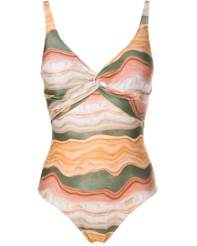 Lygia & Nanny Adriana Twisted Printed Swimsuit - Brown