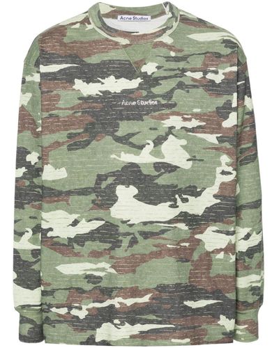 Acne Studios Katoenen Sweater Met Camouflageprint - Grijs