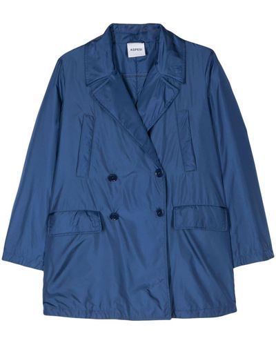 Aspesi Katee Light Double-breasted Jacket - Blue