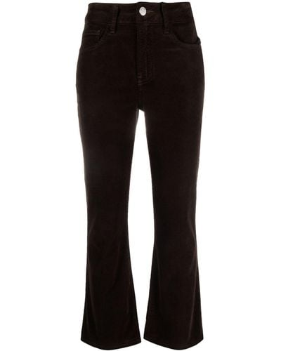 FRAME Concealed Fly-fastening Cotton-blend Bootcut Trousers - Black