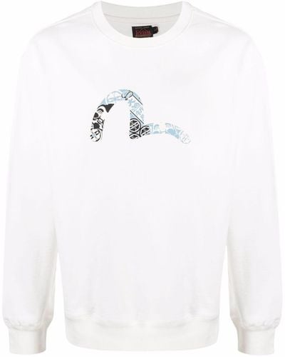 Evisu Sweater Met Print - Wit