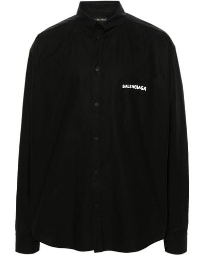 Balenciaga Camisa con logo estampado - Negro