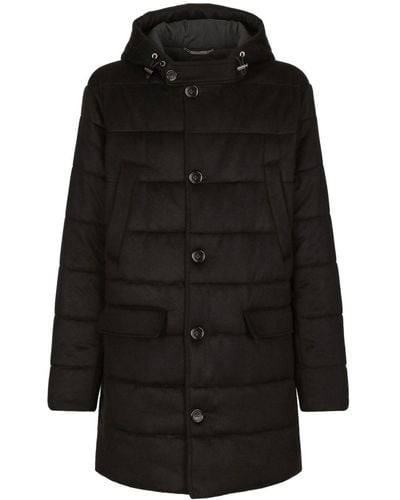 Dolce & Gabbana Quilted cashmere parka - Negro