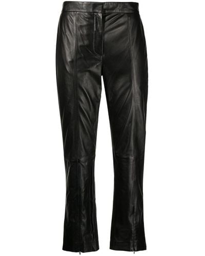 Paul Smith Mid-rise Leather Trousers - Black