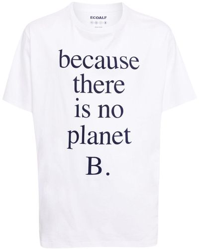 Ecoalf Text-print Jersey T-shirt - White