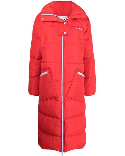 Ganni Overszied Puffer Coat - Red