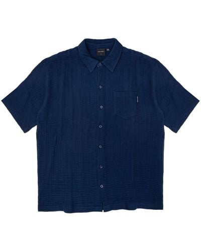 Daily Paper Enzi Seersucker Cotton Shirt - Blue