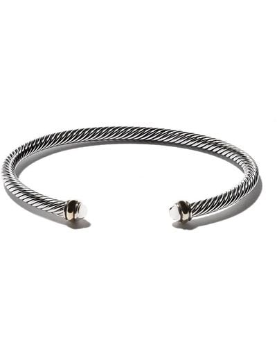 David Yurman Cable Classics sterling silver & 14kt yellow gold accented cuff bracelet - Mehrfarbig