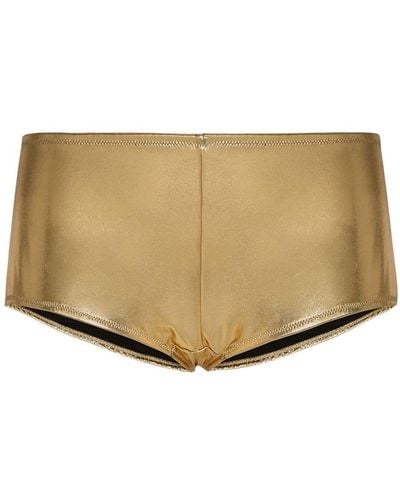 Dolce & Gabbana Slip bikini con effetto metallizzato - Neutro