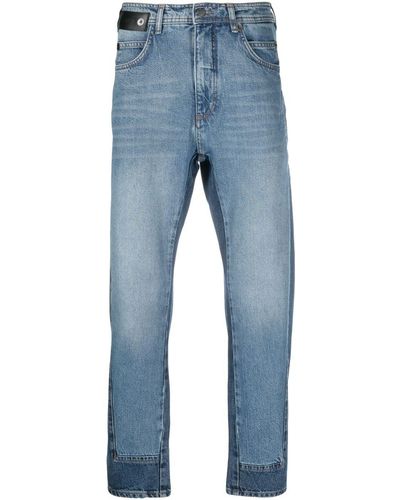 Neil Barrett Two-tone Straight-leg Jeans - Blue