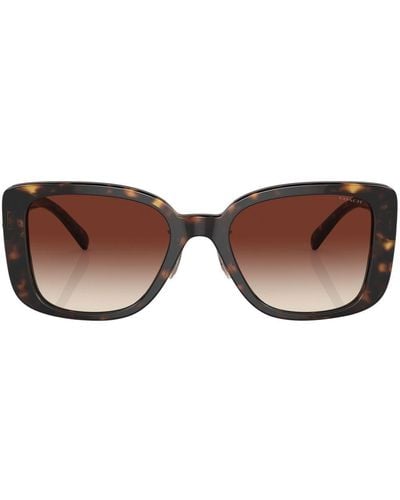 COACH Tortoiseshell-effect Square-frame Sunglasses - Brown