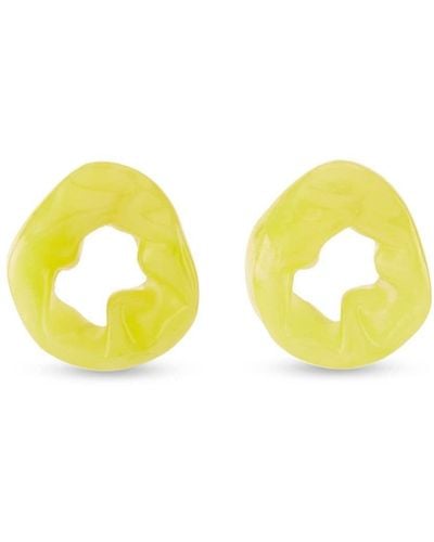 Completedworks Scrunch Stud Earrings - Yellow