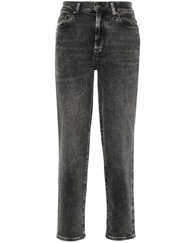 7 For All Mankind Straight High Waist Jeans - Grijs