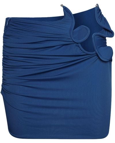 Christopher Esber Jupe courte Venus à découpes - Bleu