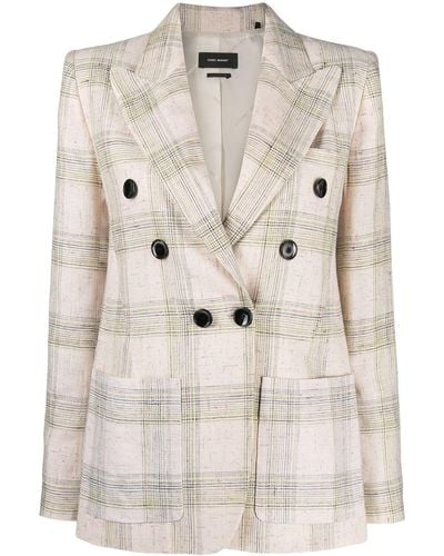Isabel Marant Lenora Check-print Double-breasted Jacket - Multicolour