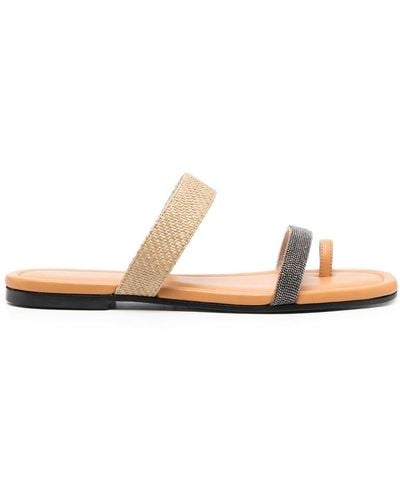 Fabiana Filippi 15mm Open-toe Leather Slides - White