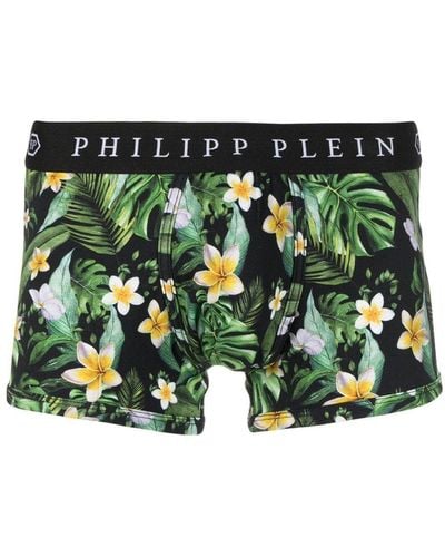 Philipp Plein Floral-print Boxers - Green