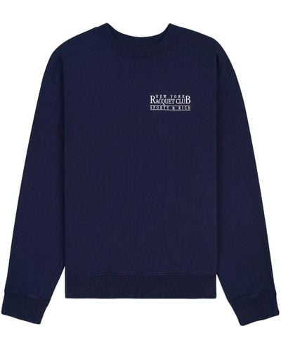 Sporty & Rich Sweatshirt mit Logo-Print - Blau