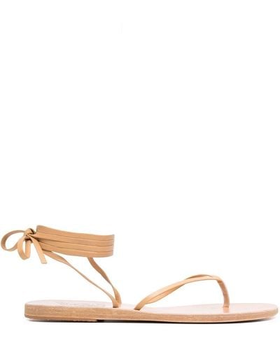 Ancient Greek Sandals Sandales en cuir à bride cheville nouée - Neutre