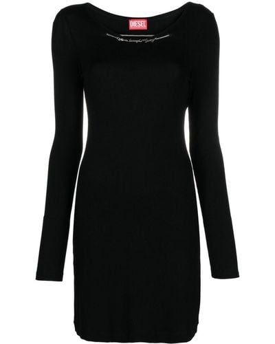 DIESEL D-matic Ribbed-knit Minidress - Black