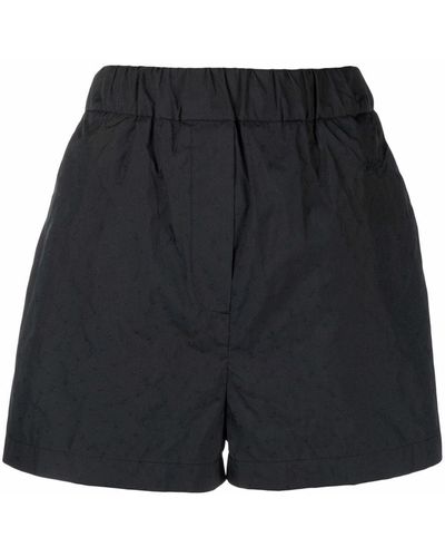 MSGM Shorts con motivo floral en jacquard - Negro