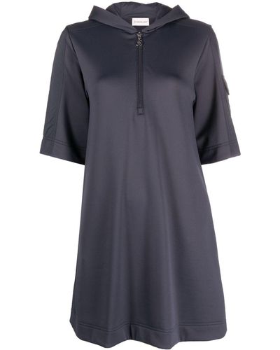 Moncler Quarter-zip Short-sleeve Dress - Blue