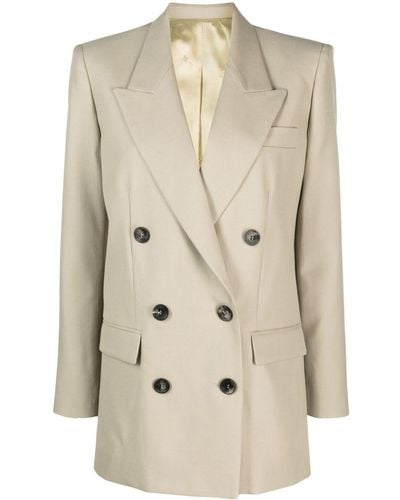 Isabel Marant Double-Breasted Virgin-Wool Blazer - Natural