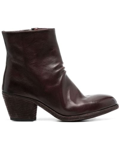 Officine Creative Stacked-heel Leather Boots - Brown