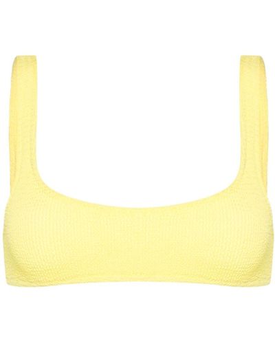Mc2 Saint Barth Naima Textured-finish Bikini Top - Yellow