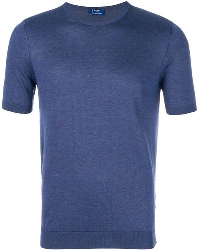 Barba Napoli T-Shirt aus Seide - Blau