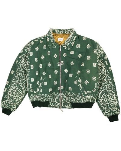 Rhude Bomber con stampa - Verde