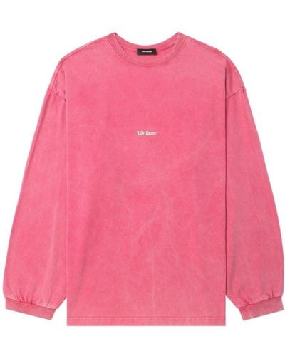 we11done Graphic-print Cotton Sweatshirt - Pink