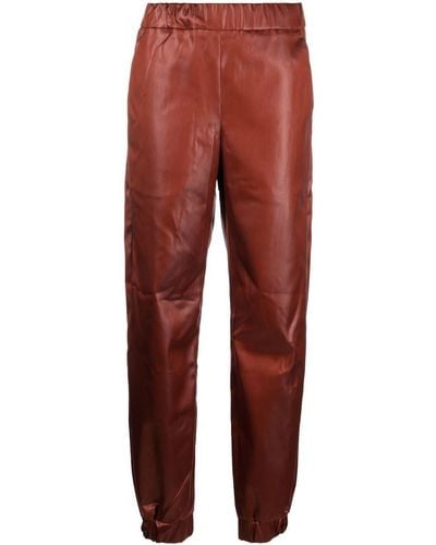 Genny Pantalones ajustados de talle alto - Rojo