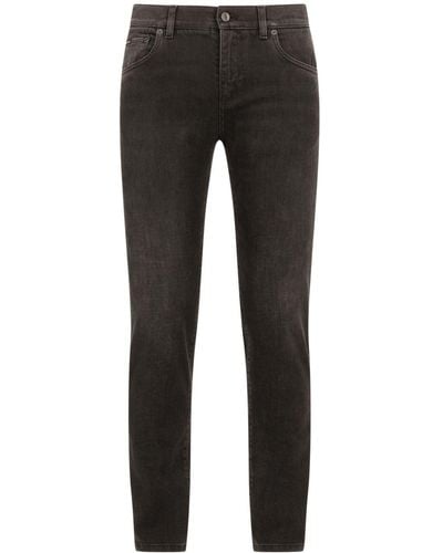 Dolce & Gabbana Jean skinny à patch logo - Noir