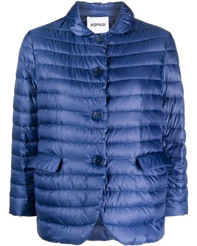 Aspesi Crop-sleeve Down-paded Jacket - Blue