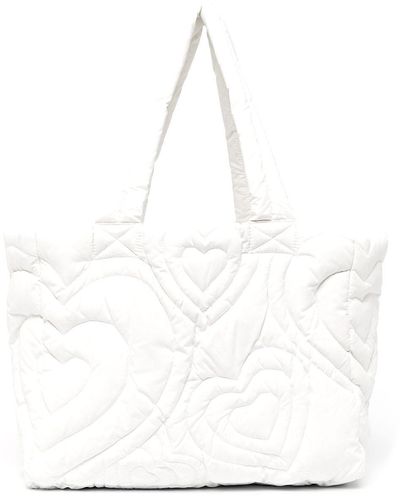 ERL Bolso shopper con acolchado en forma de corazones - Blanco